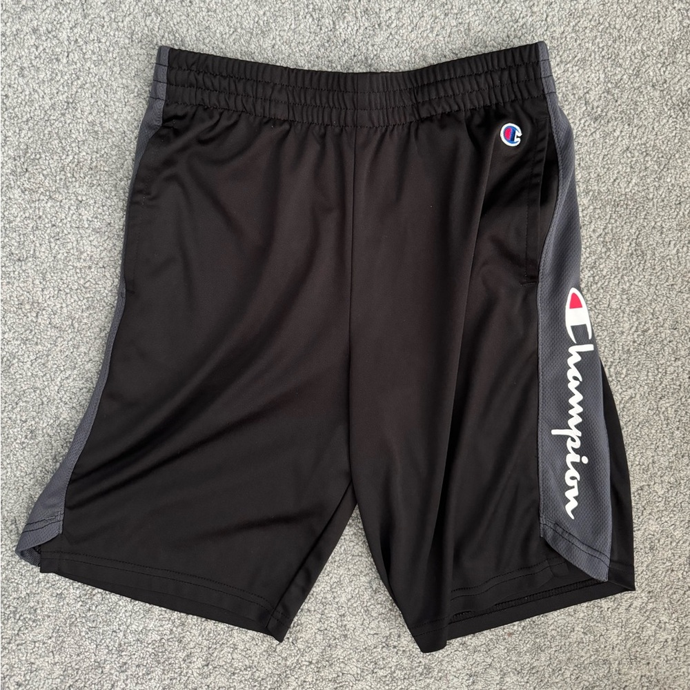 Champions, black and gray boys shorts size large
